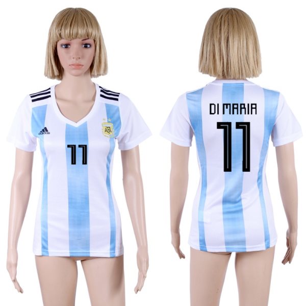 Argentina 11 DI MARIA Home 2018 FIFA World Cup Soccer Women Jersey