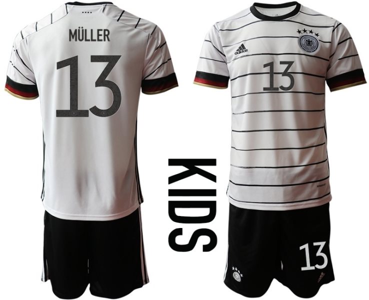2020-21 Germany 13 Muller Home Soccer Kids Jersey
