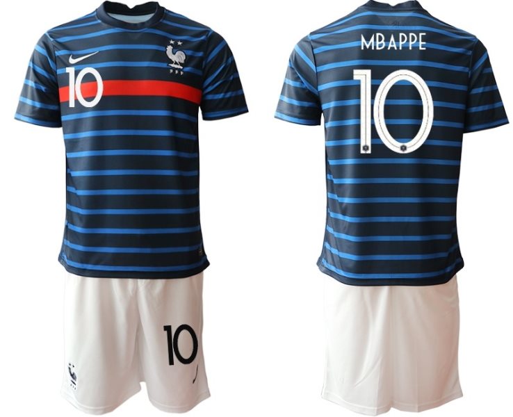 2020-21 France 10 Mbappe Home Soccer Men Jersey