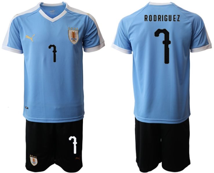 2019-20 Uruguay 7 R O D RIGU EZ Home Soccer Men Jersey