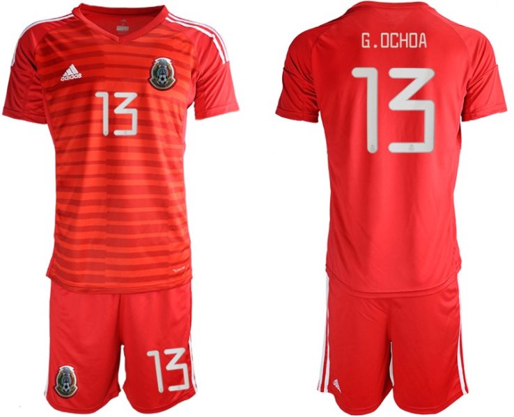2019-20 Mexico 13 G.OCHOA Red Goalkeeper Soccer Men Jersey