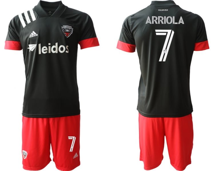 2020-21 D.C. United Adidas Black Home 7 Paul Arriola Soccer Men Jersey
