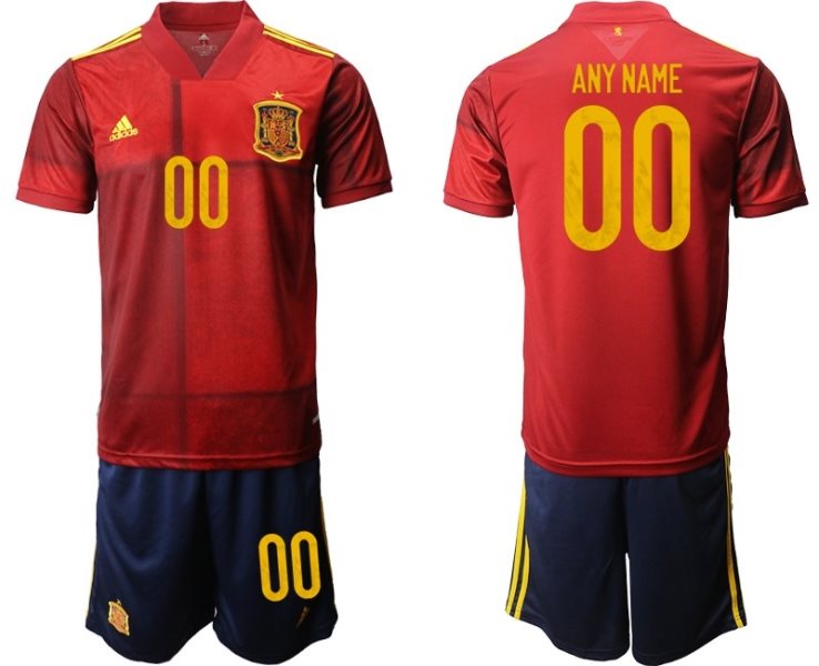 2020-21 Spain Customized Home Soccer Men Jersey