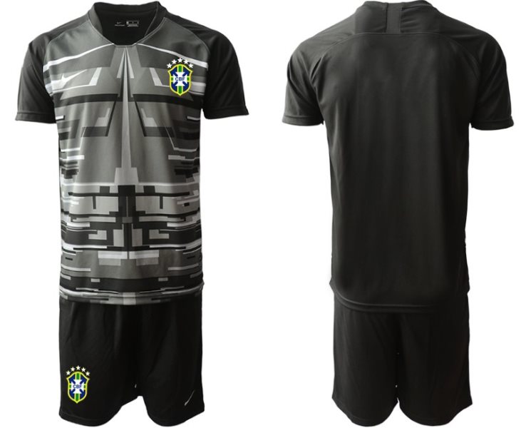 2020-21 Brazil Black Goalkeeper Soccer Men Jersey