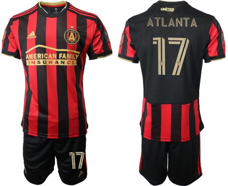 2020-21 Atlanta United FC Red Stars and Stripes 17 Atlanta Home Soccer Men Jersey