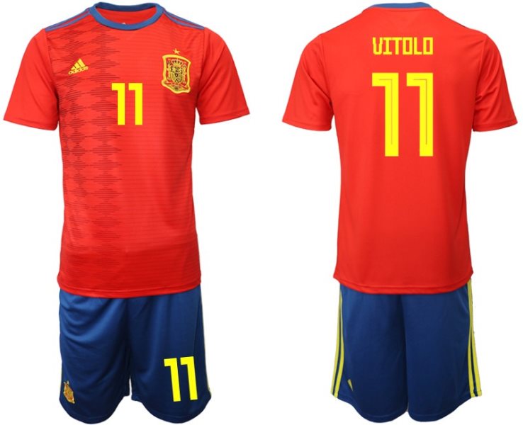 2019-20 Spain 11 UITOLO Home Soccer Men Jersey