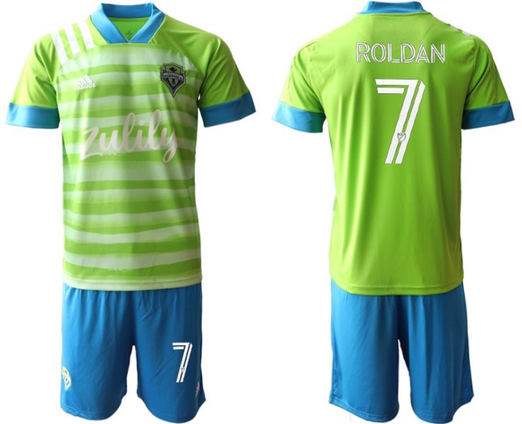 2020-21 Seattle Sounders FC Green Home 7 Cristian Roldan Soccer Men Jersey