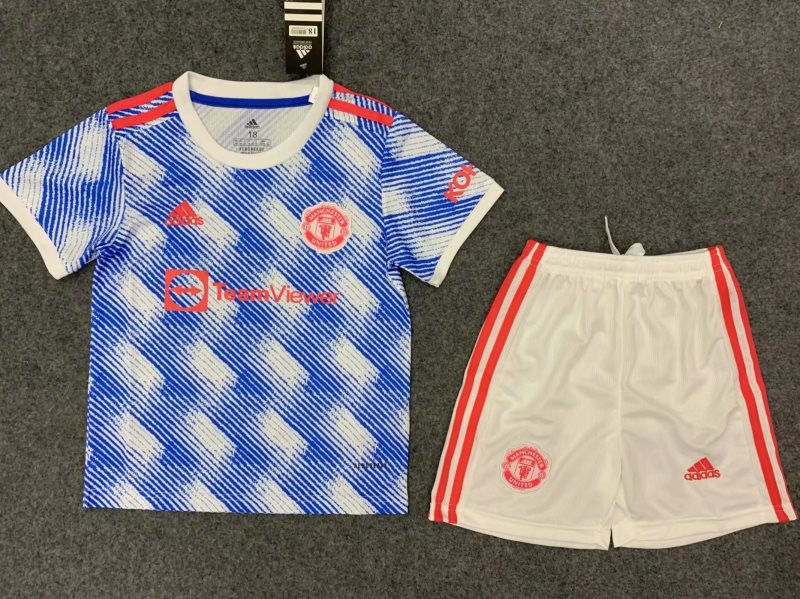 2021-22 Premier League Manchester United 2021-22 Away Kit For Kids