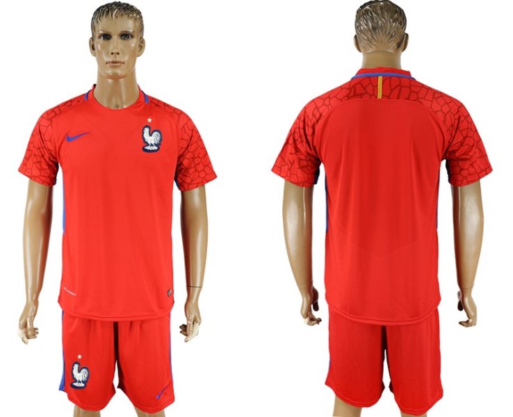 France Red Goalkeeper 2018 FIFA World Cup Soccer Men Jersey
