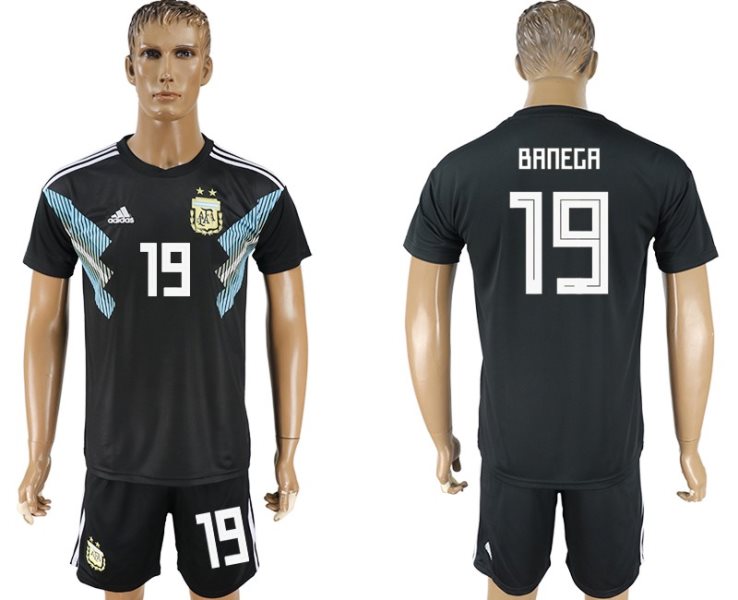 Argentina 19 BANEGA Away 2018 FIFA World Cup Soccer Men Jersey