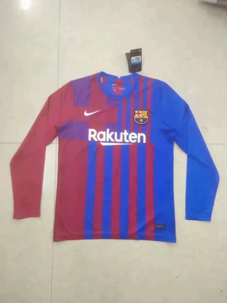 2021-22 LA LIGA Barcelona Long Sleeves Soccer Home Men Jersey