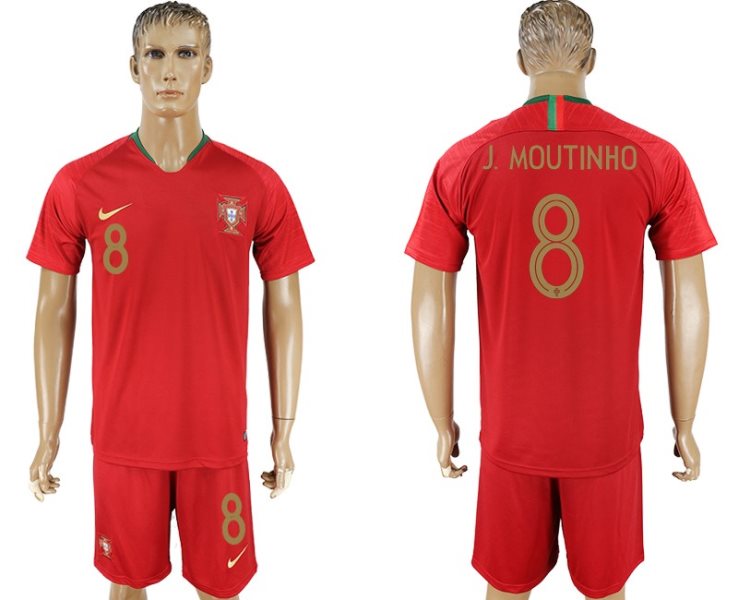 Portugal 8 J. MOUTINIHO Home 2018 FIFA World Cup Soccer Men Jersey