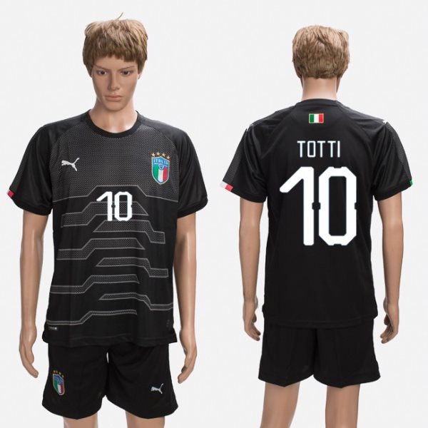 2018-19 Italy 10 TOTTI Black Goalkeeper Soccer Men Jersey