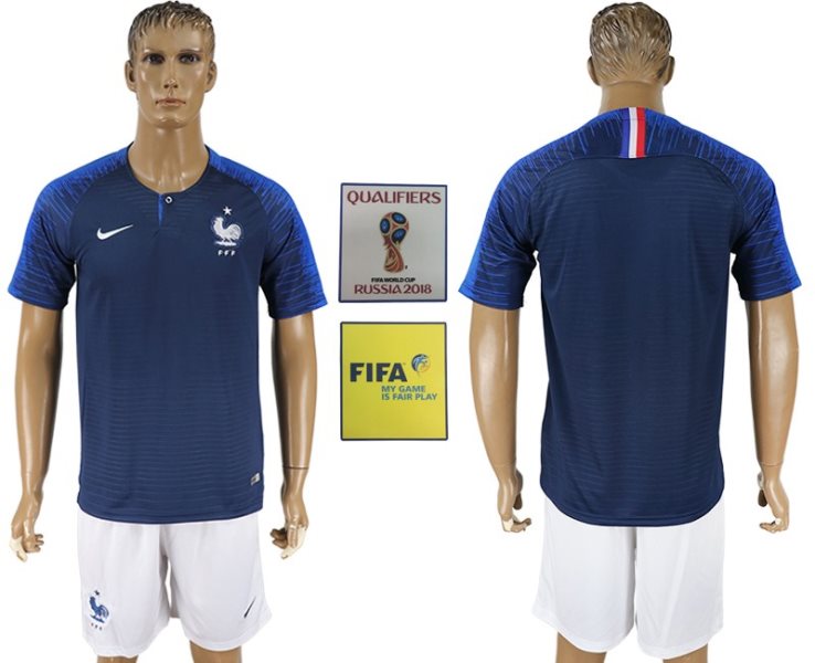 France Home 2018 FIFA World Cup Soccer Men Jersey