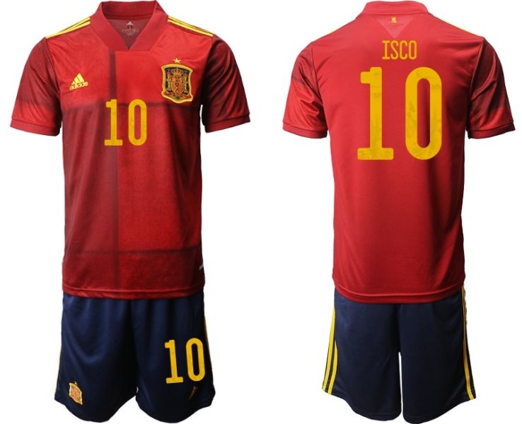 2020-21 Spain 10 Isco Home Soccer Men Jersey