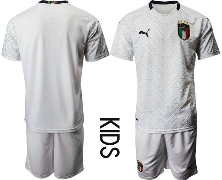2020-21 Italy Away Soccer Kids Jersey