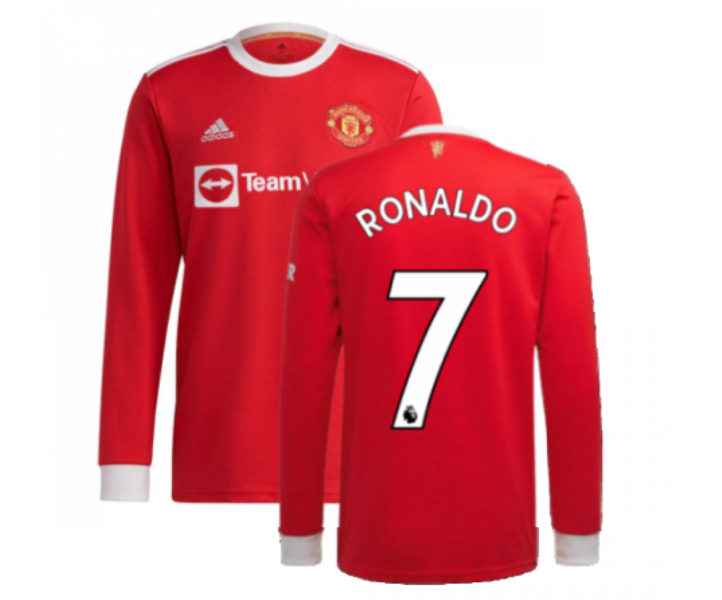 2021-22 Manchester United 7 Ronaldo Home Soccer Long Sleeve