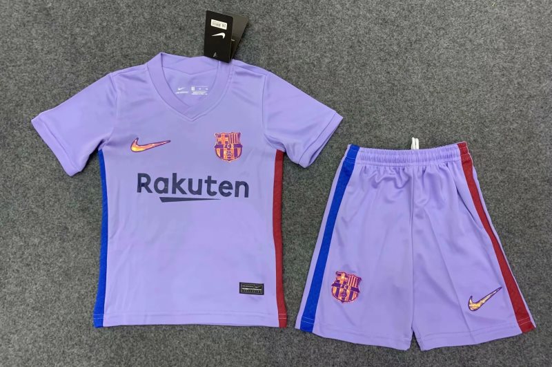 2021-22 LA LIGA Barcelona Away Kit For Kids