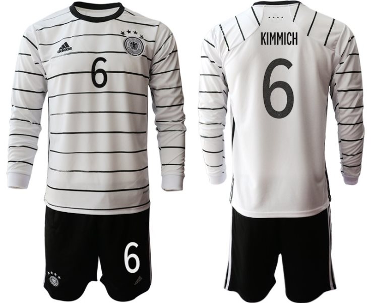 2020-21 Germany 6 Kimmich Home Long Sleeve Soccer Men Jersey