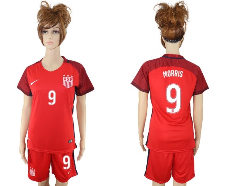 2017-18 USA 9 MORRIS Away Soccer Women Jersey