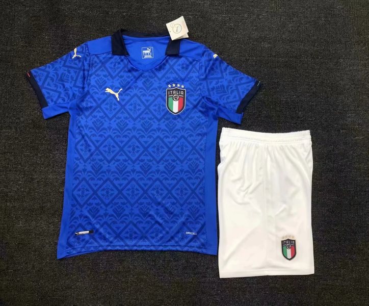 2021 Team Italy Home Soccer Kids Kit