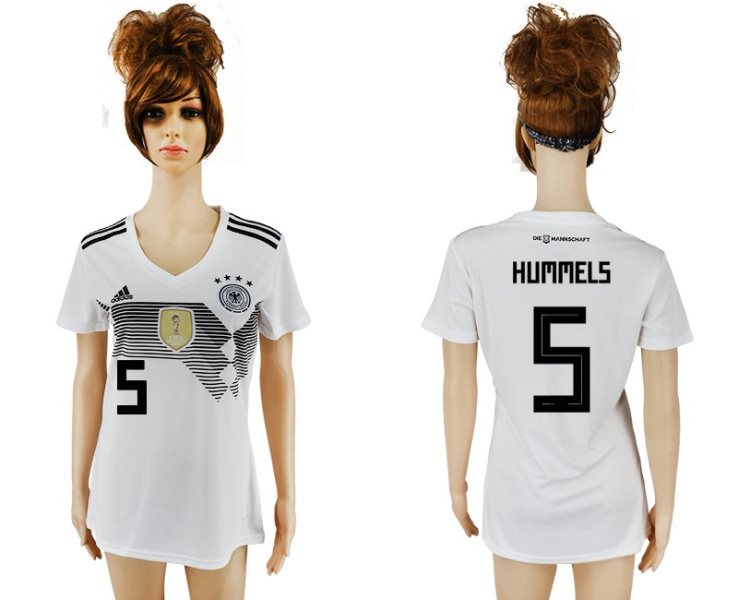 Soccer Germany 5 HUMMELS Home 2018 FIFA World Cup Women Jersey