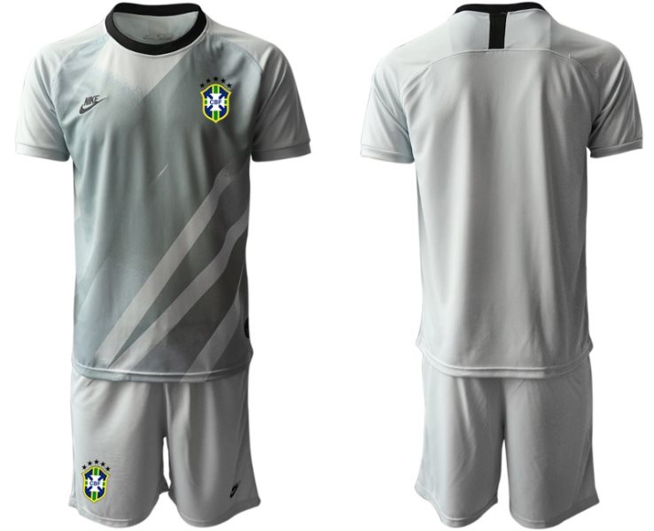 2020-21 Brazil Gray Goalkeeper Soccer Men Jersey