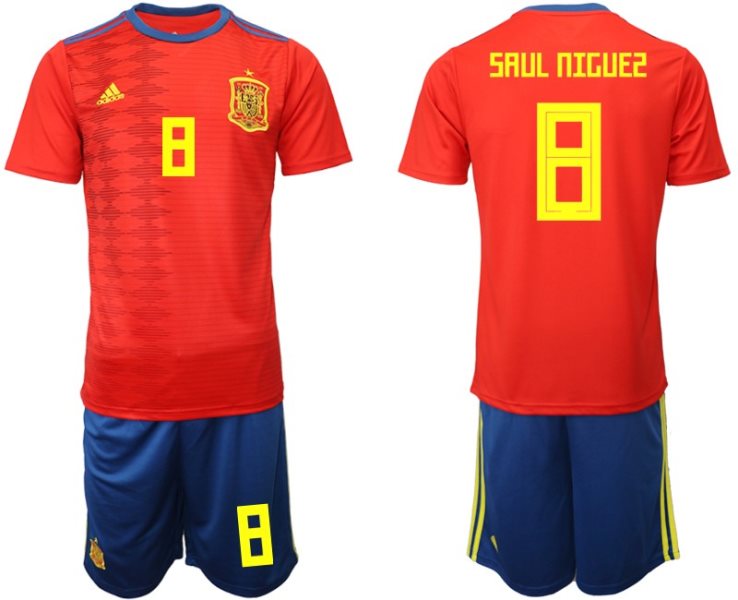 2019-20 Spain 8 SAUL NIGUES Home Soccer Men Jersey