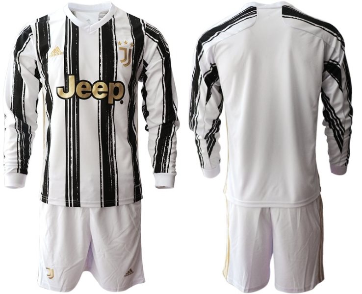 2020-21 Juventus Home Long Sleeve Soccer Men Jersey