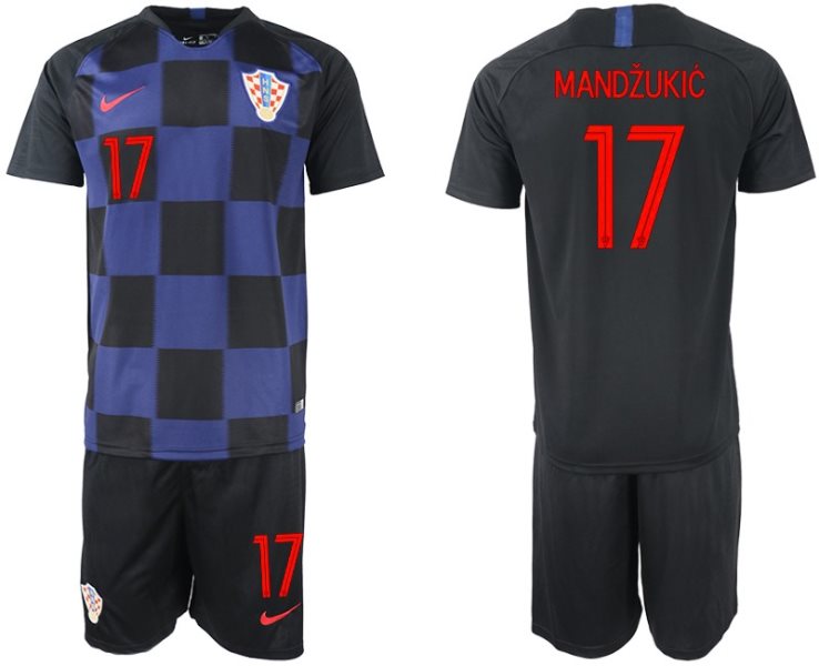 Croatia 17 MANDZUKIC Away 2018 FIFA World Cup Soccer Men Jersey