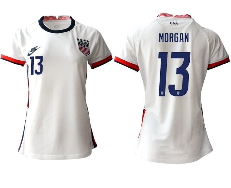 2020-21 USA 13 Morgan Home Soccer Women Jersey