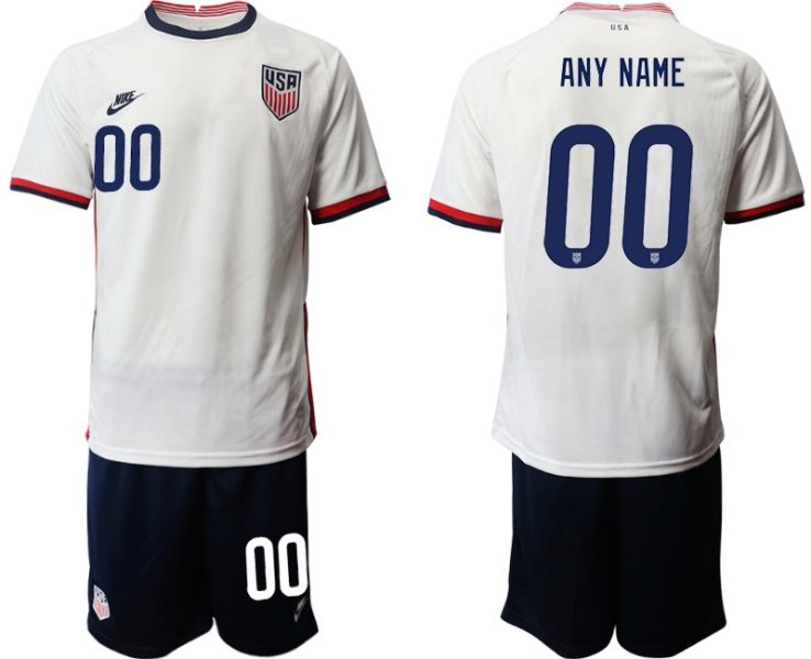 2020-21 Uinited States Customized Home Soccer Men Jersey