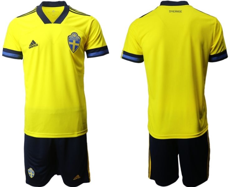 2020-21 Sweden Home Soccer Men Jersey