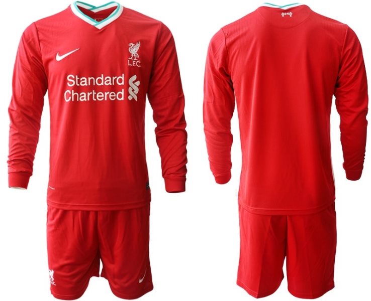2020-21 Liverpool Home Long Sleeve Soccer Men Jersey