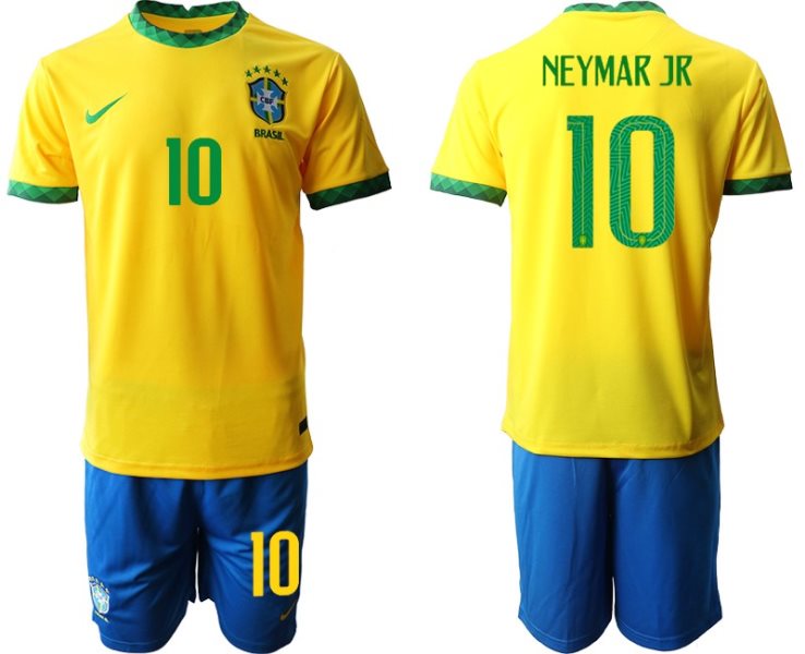 2020-21 Brazil 10 Neymar JR Home Soccer Men Jersey