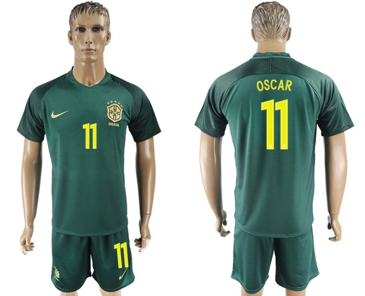 2017-18 Brazil 11 OSCAR Away Soccer Men Jersey