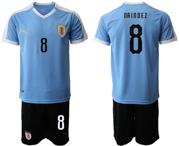 2019-20 Uruguay 8 NA I N D E Z Home Soccer Men Jersey