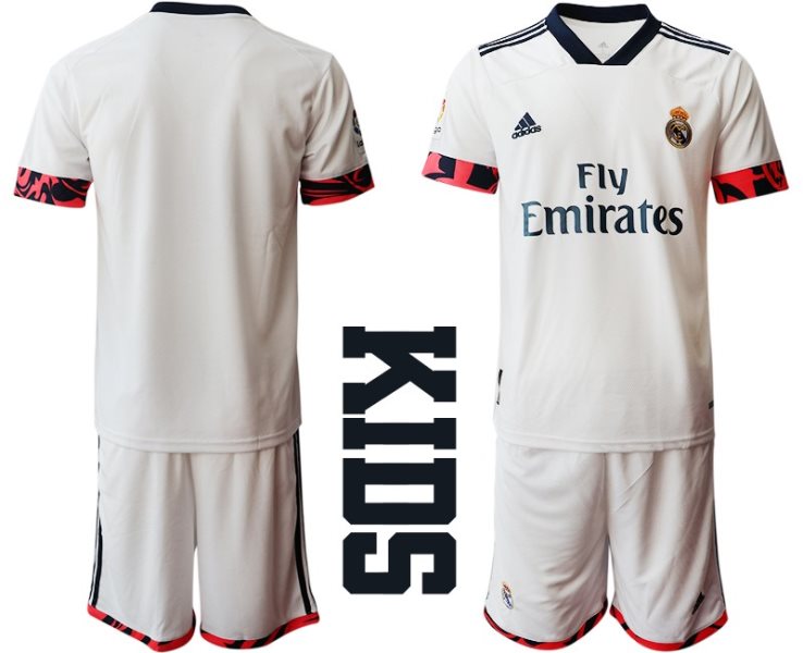 2020-21 Real Madrid Home Soccer Kids Jersey