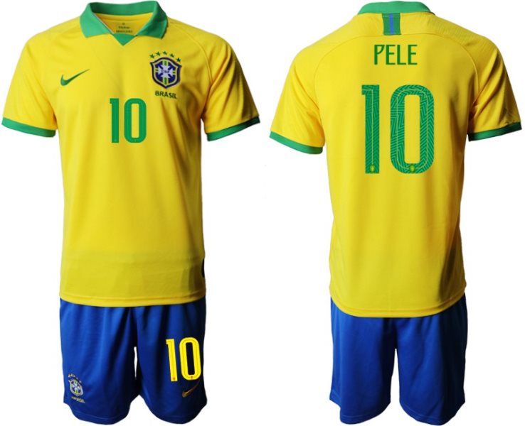 2019-20 Brazil 10 PELE Home Soccer Men Jersey