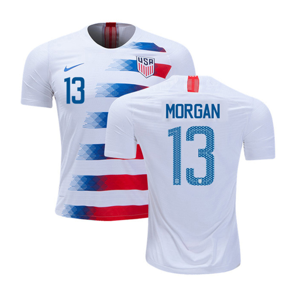 2018-19 USA 13 Alex Morgan Home Soccer Men Jersey