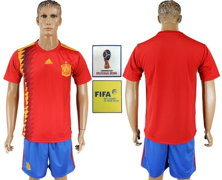 Spain Home 2018 FIFA World Cup Customized Men Jersey