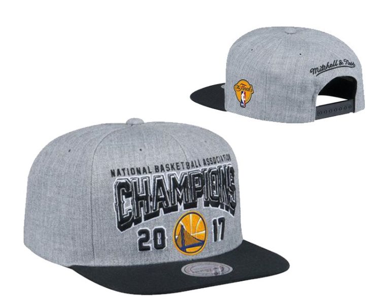 Warriors Gray 2017 NBA Champions Mitchell & Ness Adjustable Hat