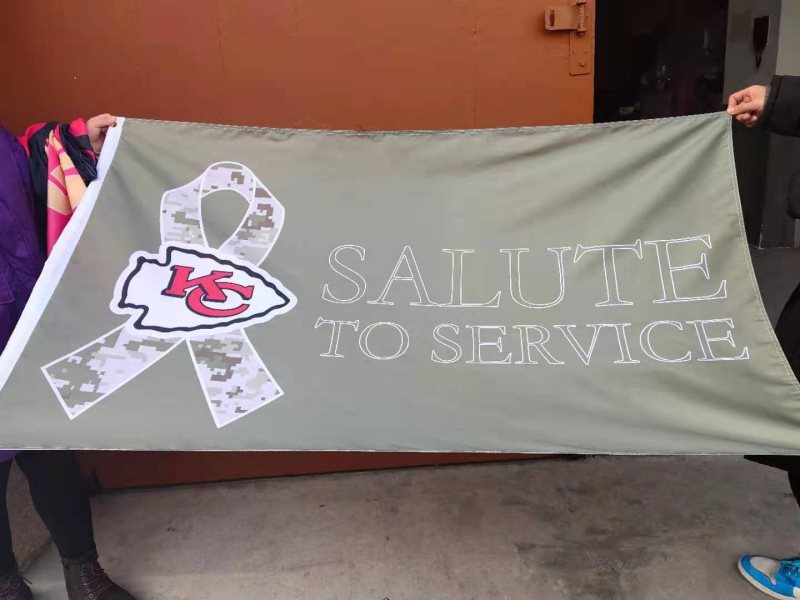 NFL Chiefs Black Salute To Service Flag