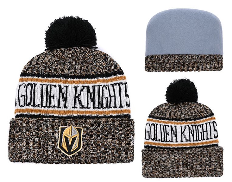 NHL Vegas Golden Knights Team Logo Fashion Pom Knit Hat YD