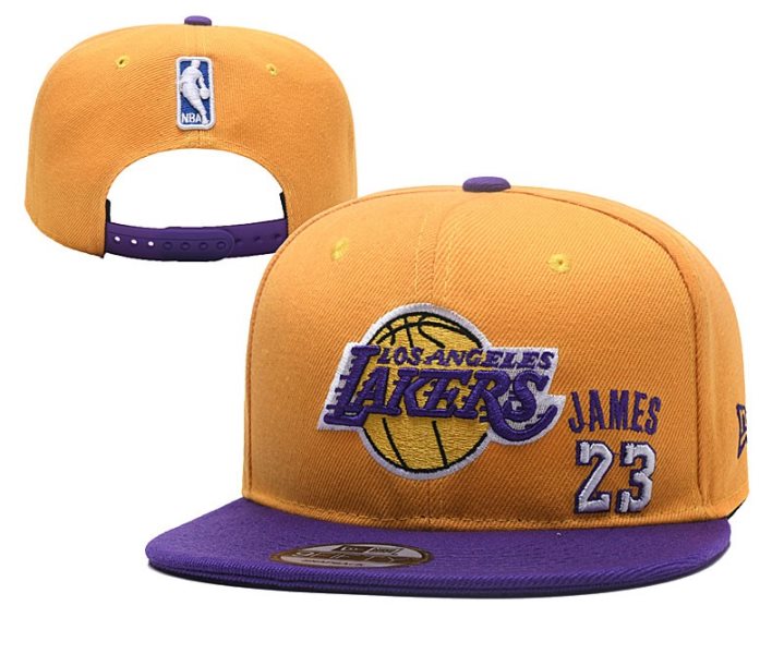 NBA Lakers Team Logo Yellow Adjustable Hat YD