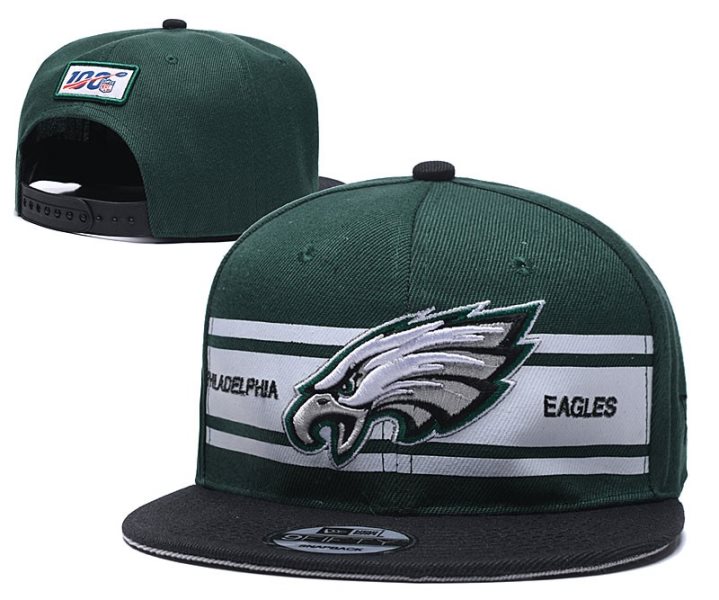NFL Eagles Team Logo Green 100th Season Adjustable Hat YD