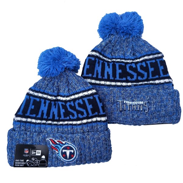 NFL Titans Team Logo Blue Pom Knit Hat YD