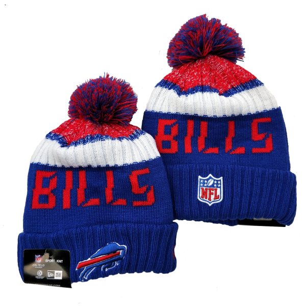 NFL Bills Team Logo Royal Pom Knit Hat YD
