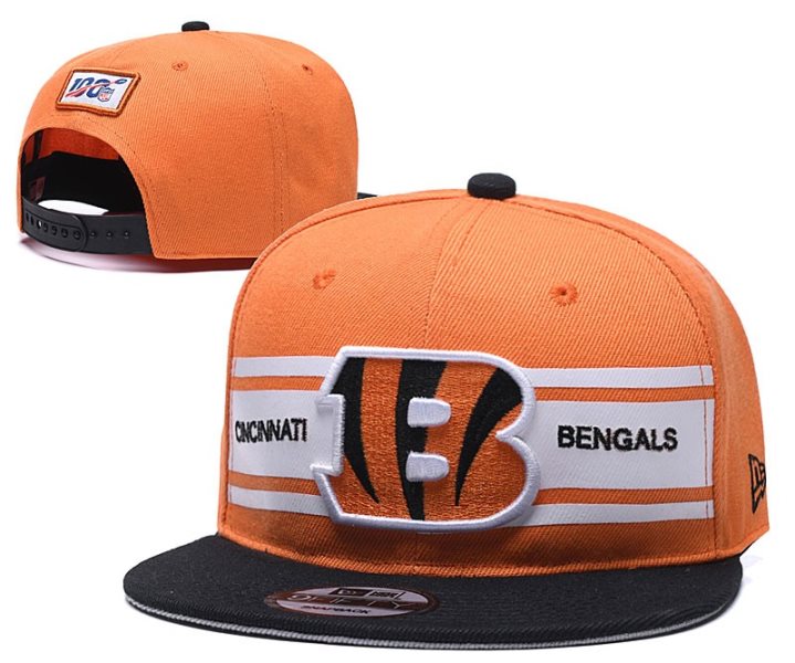 NFL Bengals Team Logo Black 100th Season Adjustable Hat YD