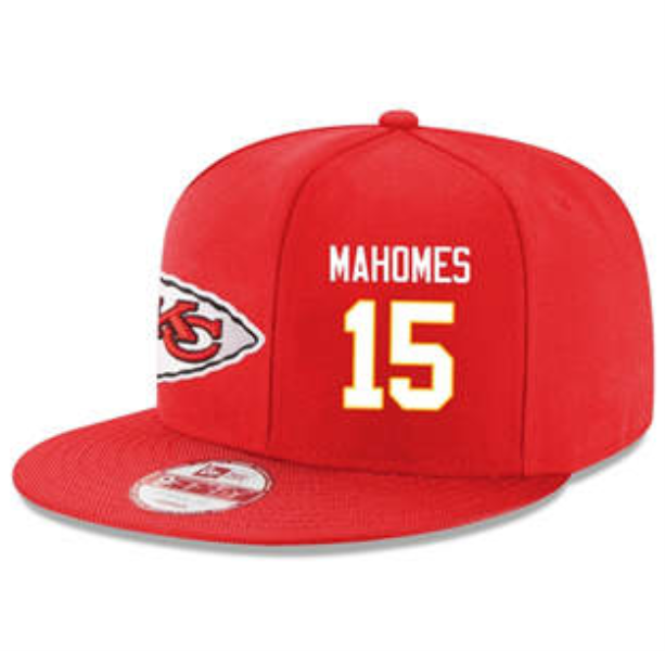 NFL Chiefs 15 Mahomes Red Adjustable Hat SG